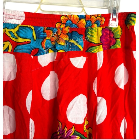 Desigual women harem large pants red floral wavy relaxed fit‎ - Picture 4 of 9